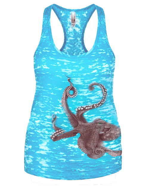 Women's Octopus Burnout Racerback Tank - KnottyTails